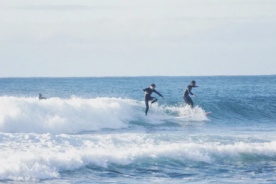 Surfing at Black Sand Box, São Miguel