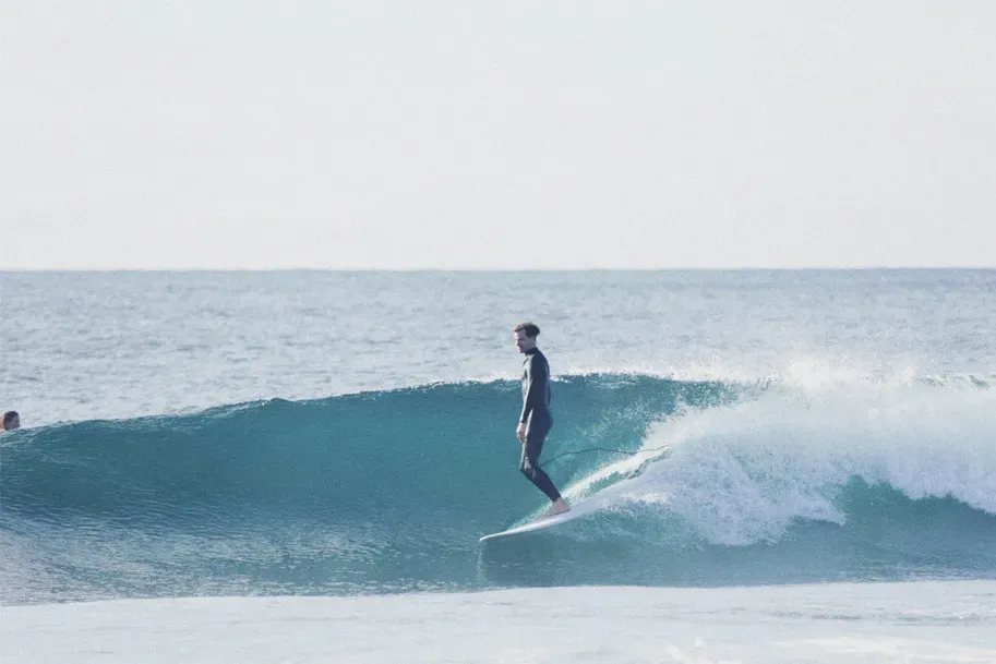 Surfing at Black Sand Box, São Miguel