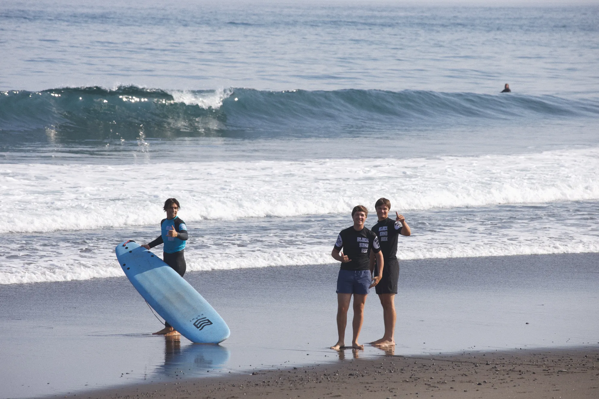 Surfing at Black Sand Box, São Miguel