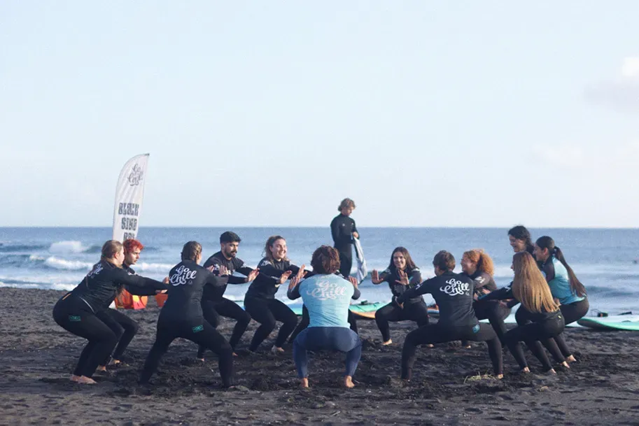 Surfing at Black Sand Box, São Miguel